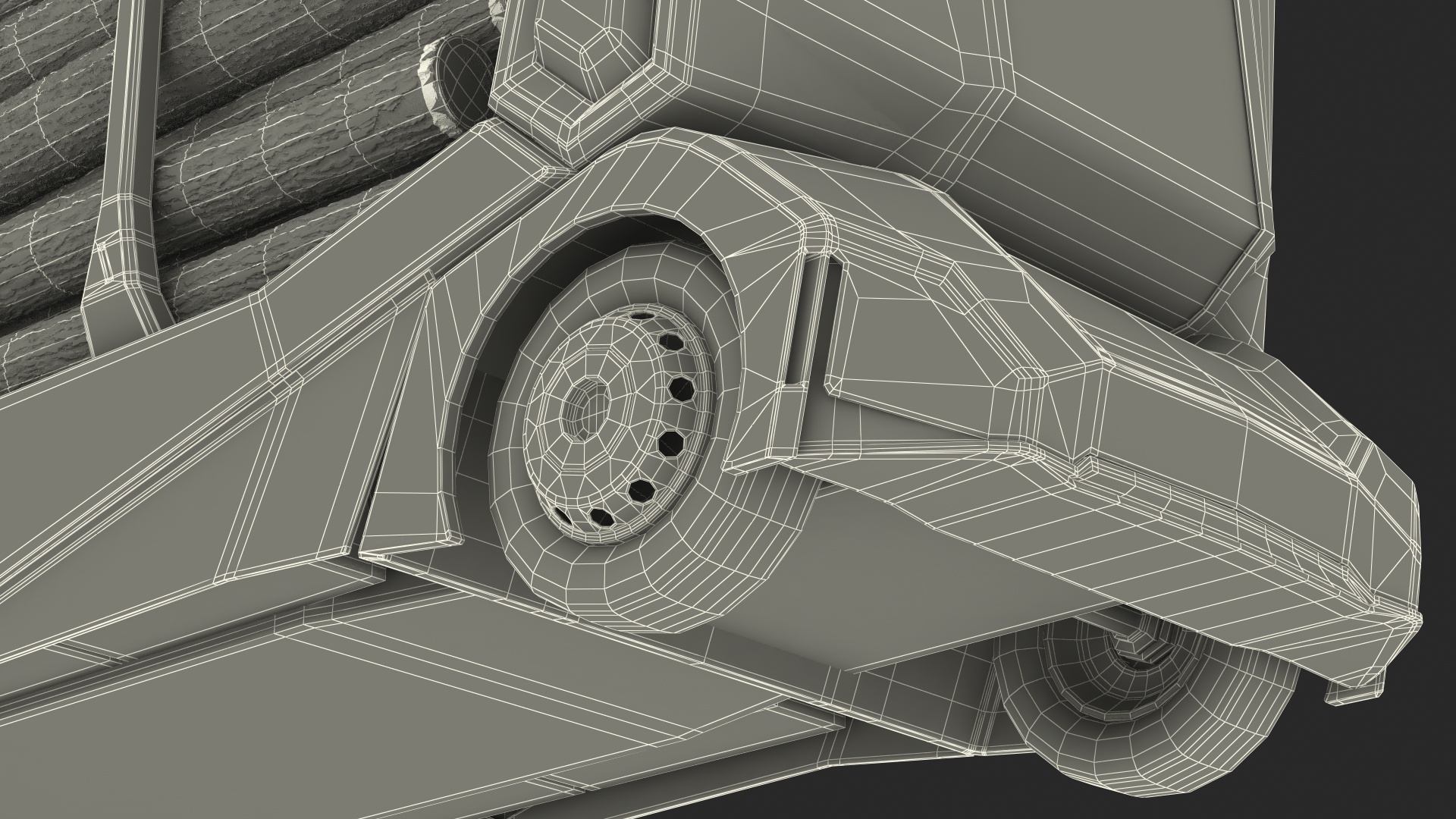3D Self Driving Logging Truck Rigged model