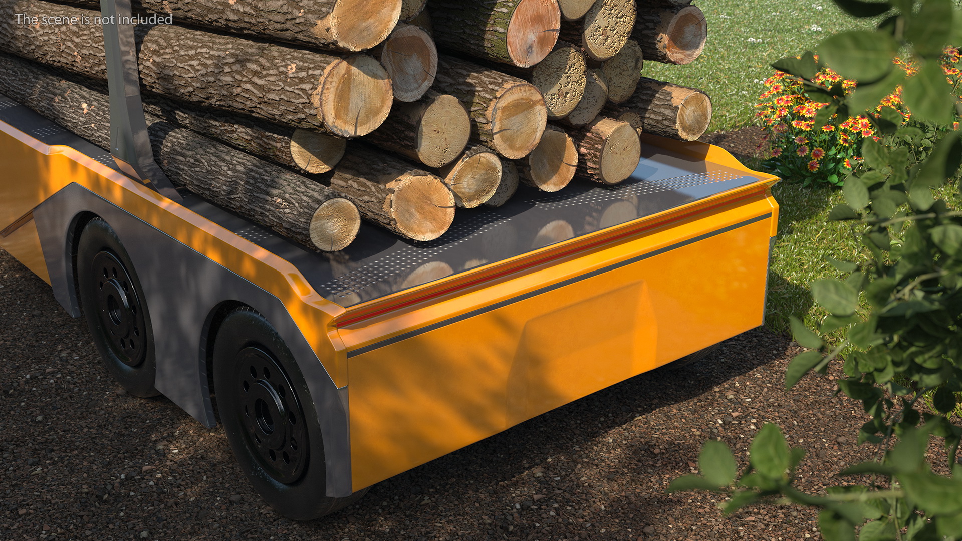 3D Self Driving Logging Truck Rigged model