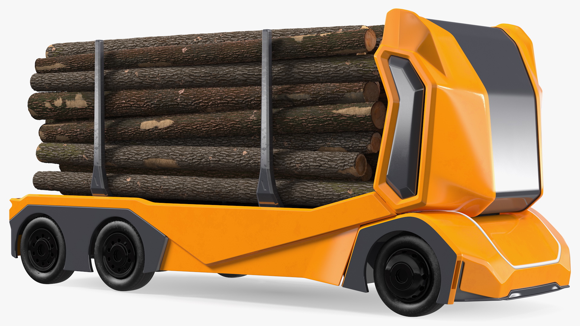 3D Self Driving Logging Truck Rigged model