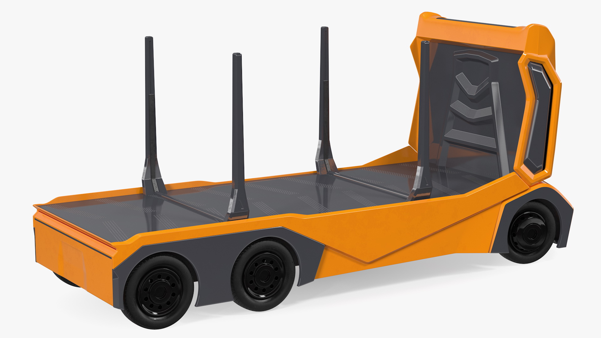 3D Self Driving Logging Truck Rigged model