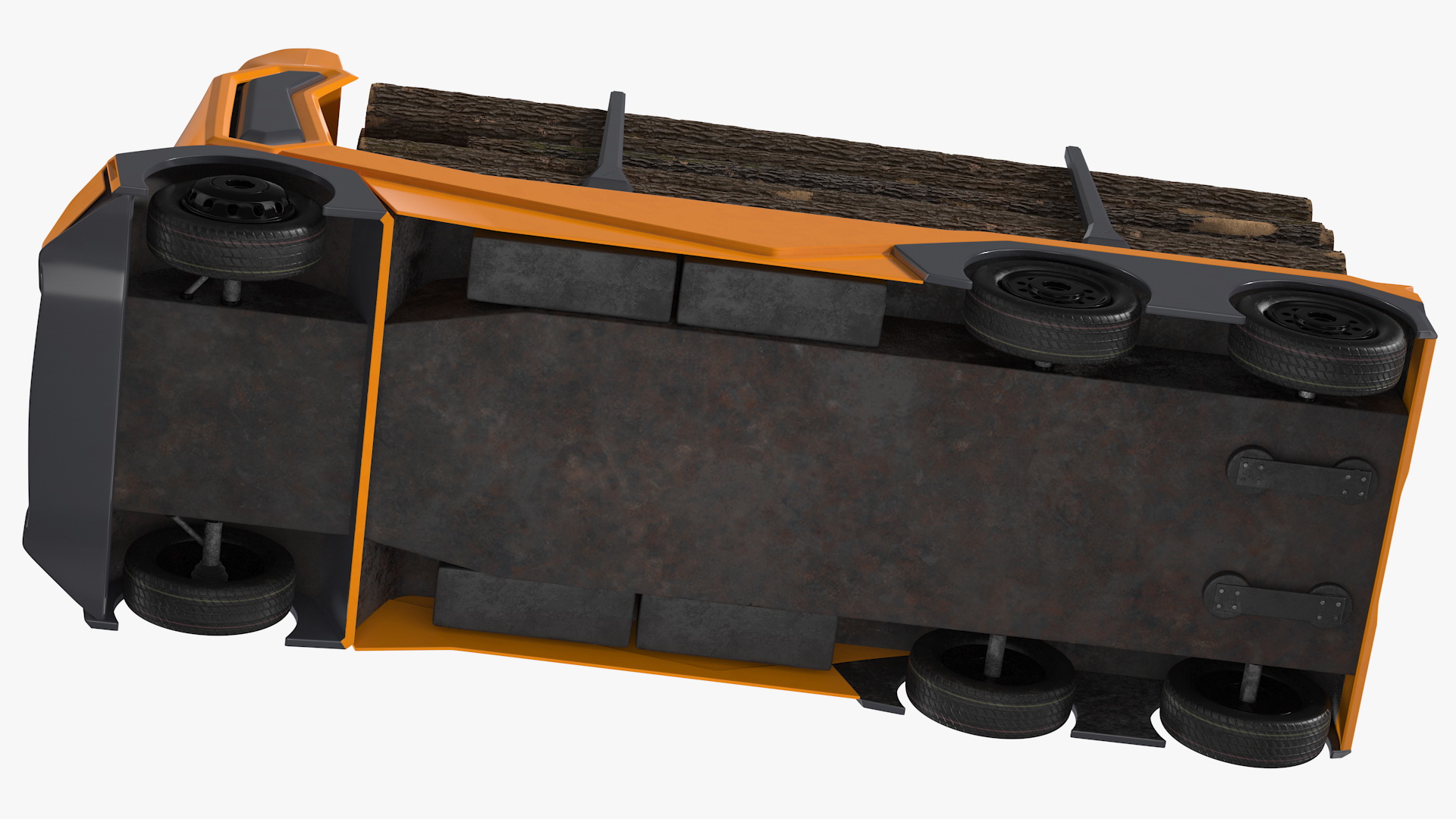 3D Self Driving Logging Truck Rigged model