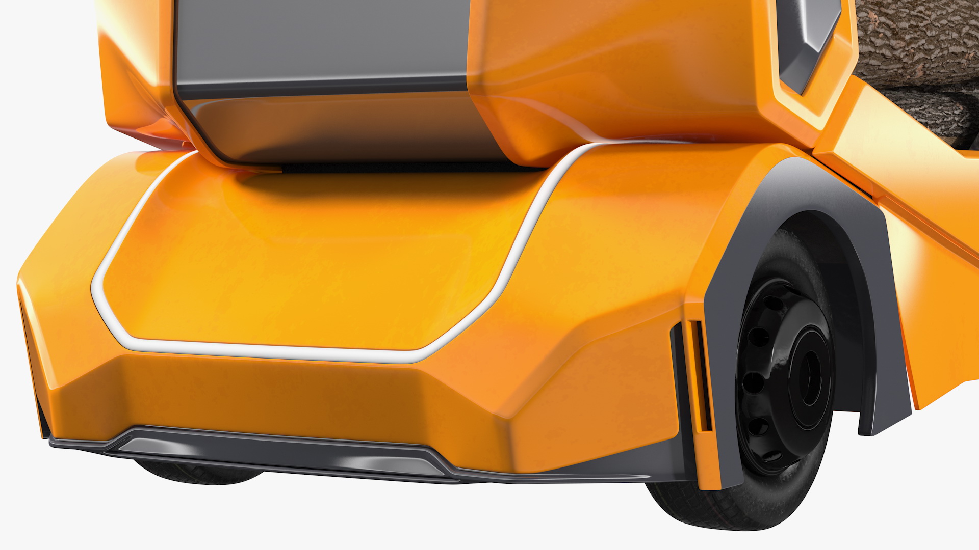 3D Self Driving Logging Truck Rigged model