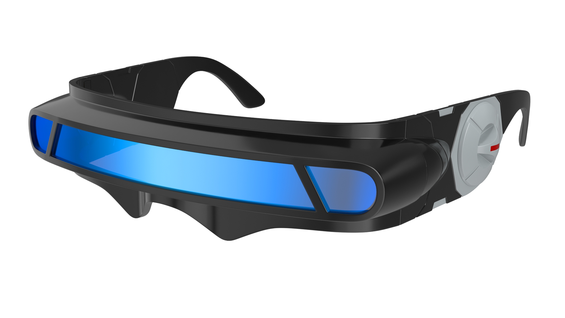 Futuristic Mono Lens Sunglasses Black 3D