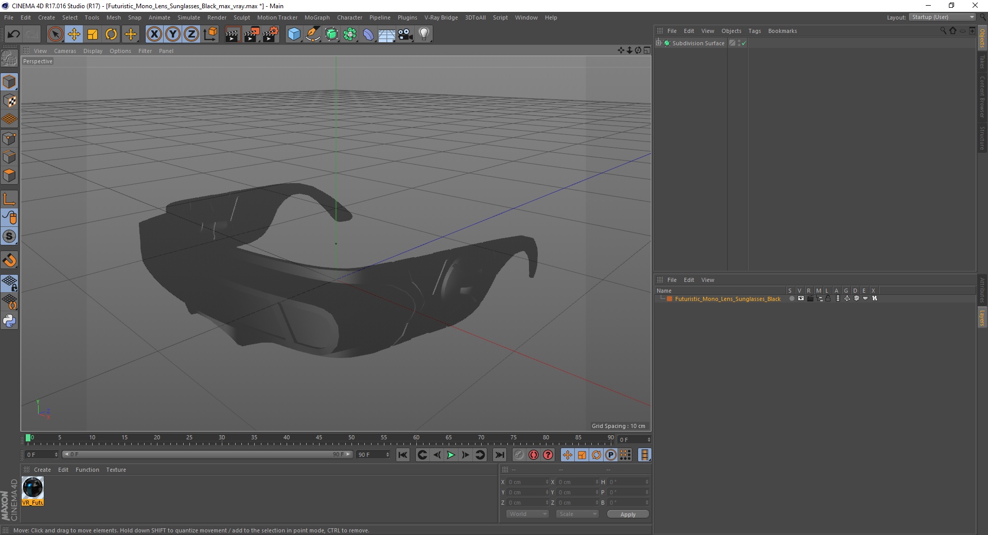 Futuristic Mono Lens Sunglasses Black 3D