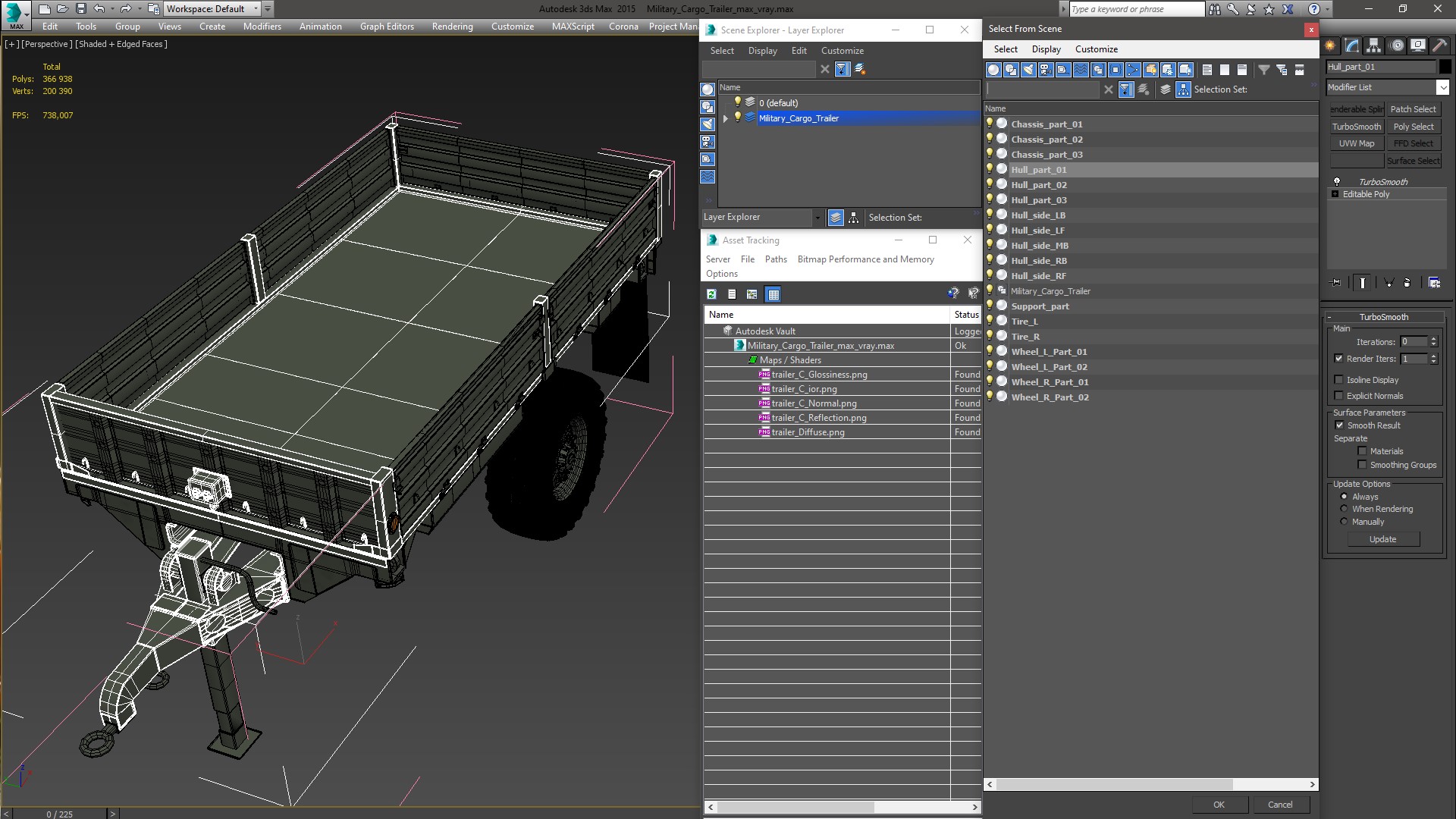 Military Cargo Trailer 3D
