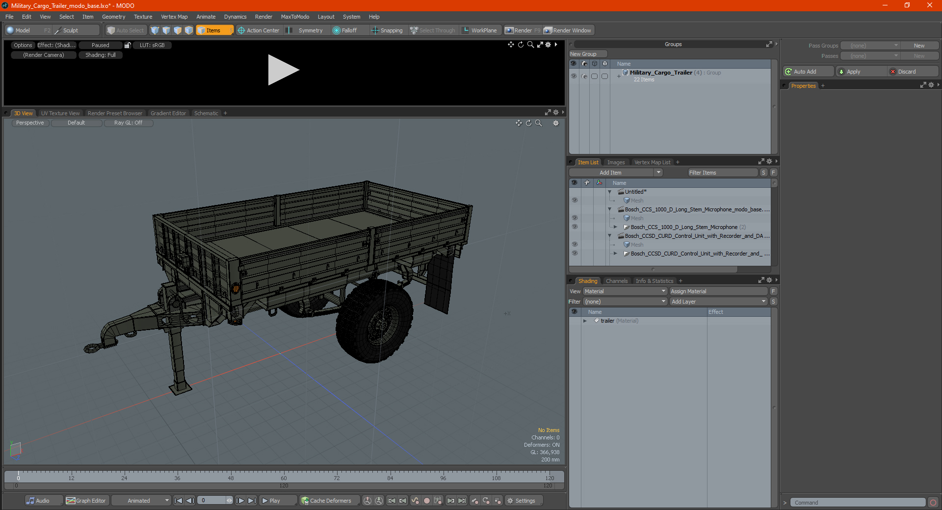 Military Cargo Trailer 3D