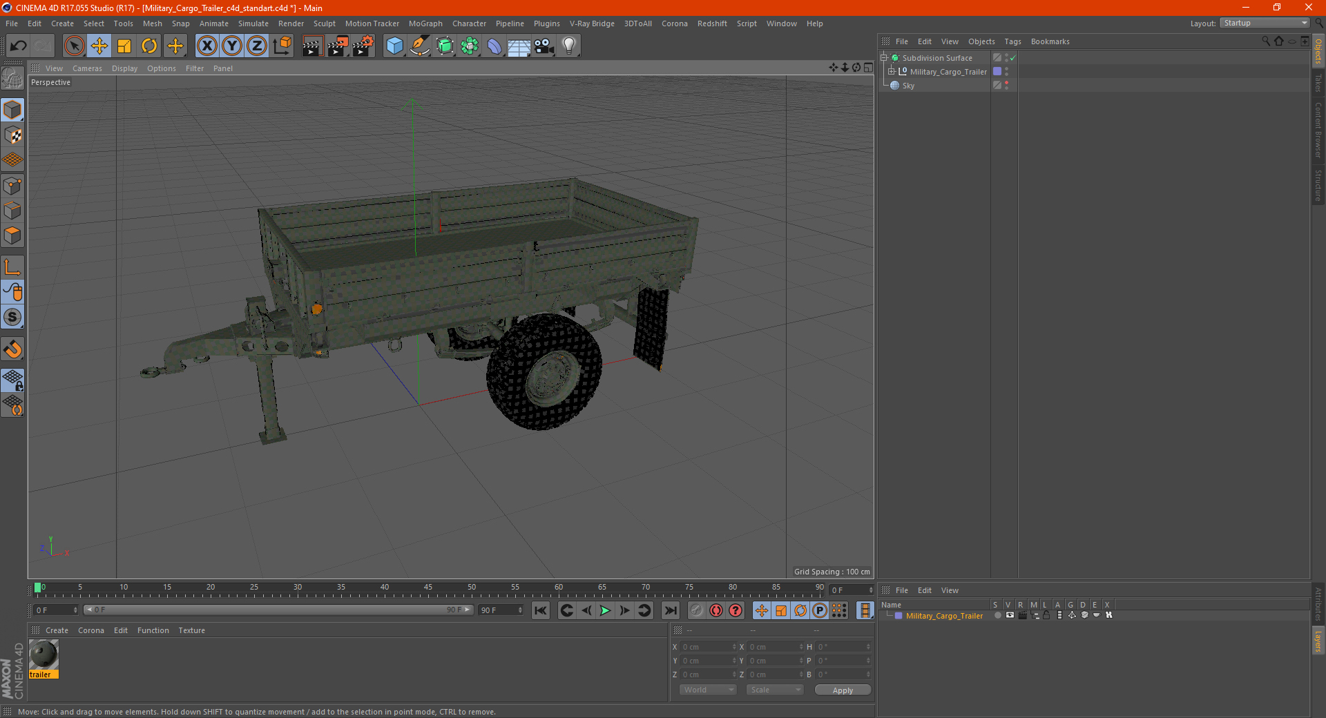 Military Cargo Trailer 3D