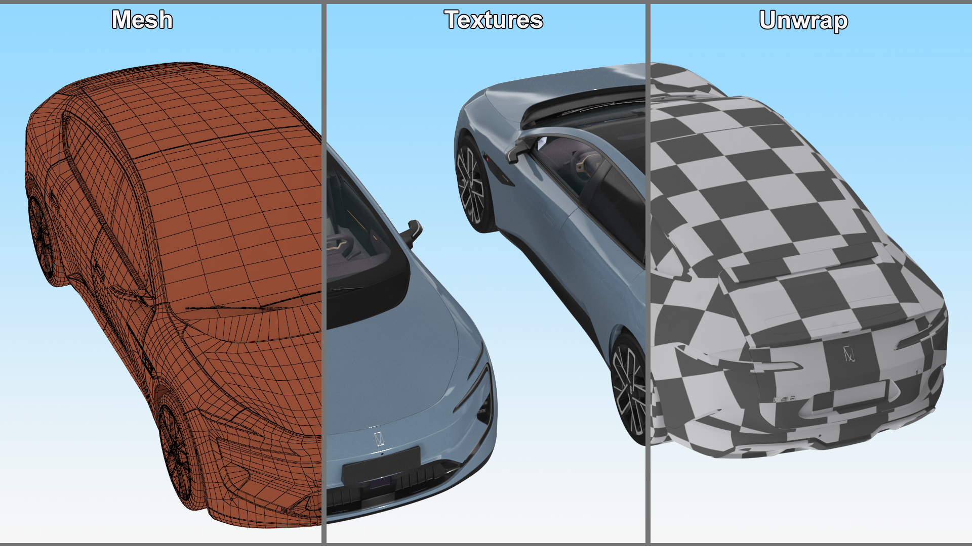 Avatr 12 EV Blue Color 3D