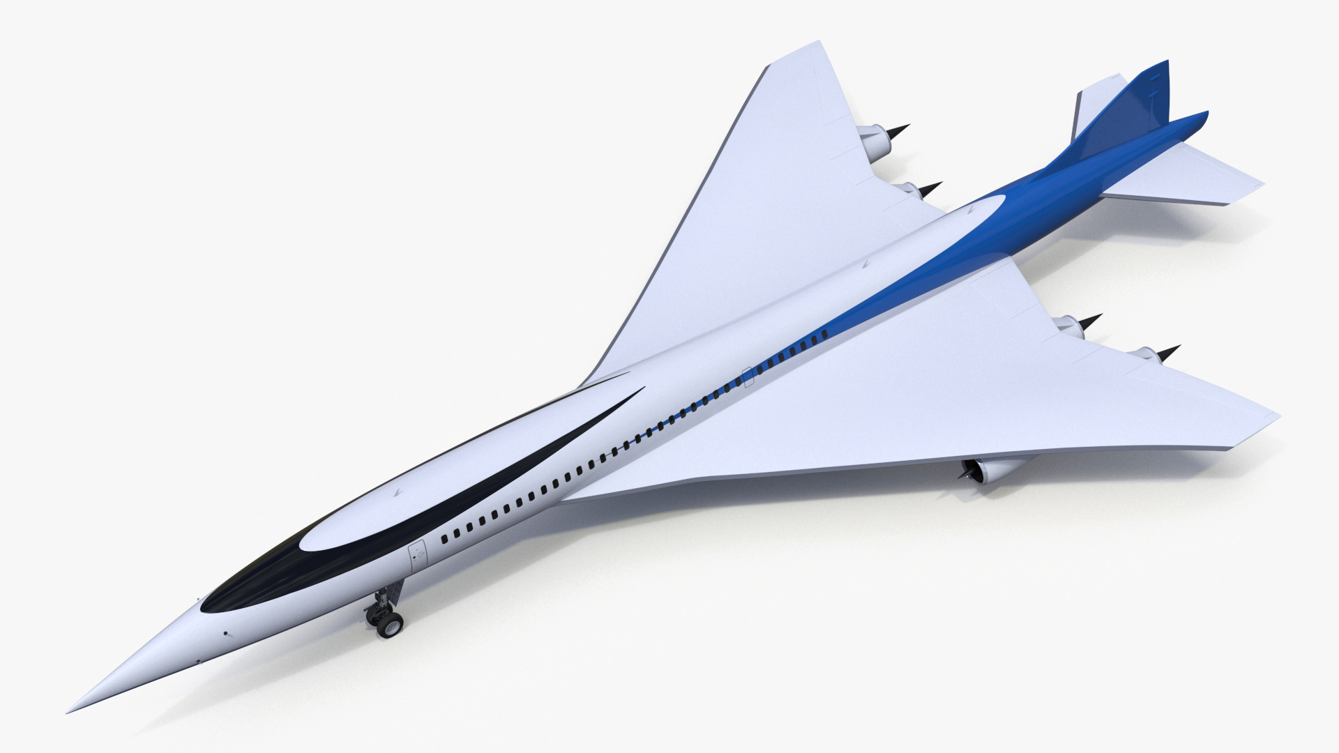 Supersonic Passenger Jet Generic Rigged 3D model
