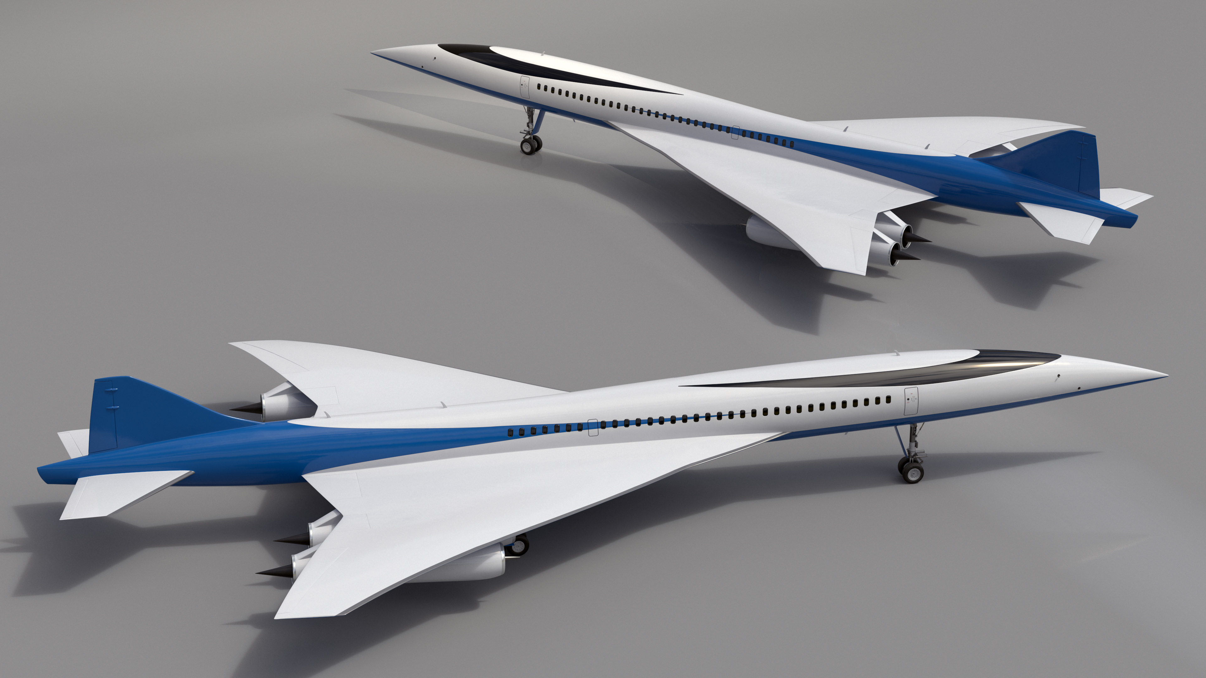 Supersonic Passenger Jet Generic Rigged 3D model