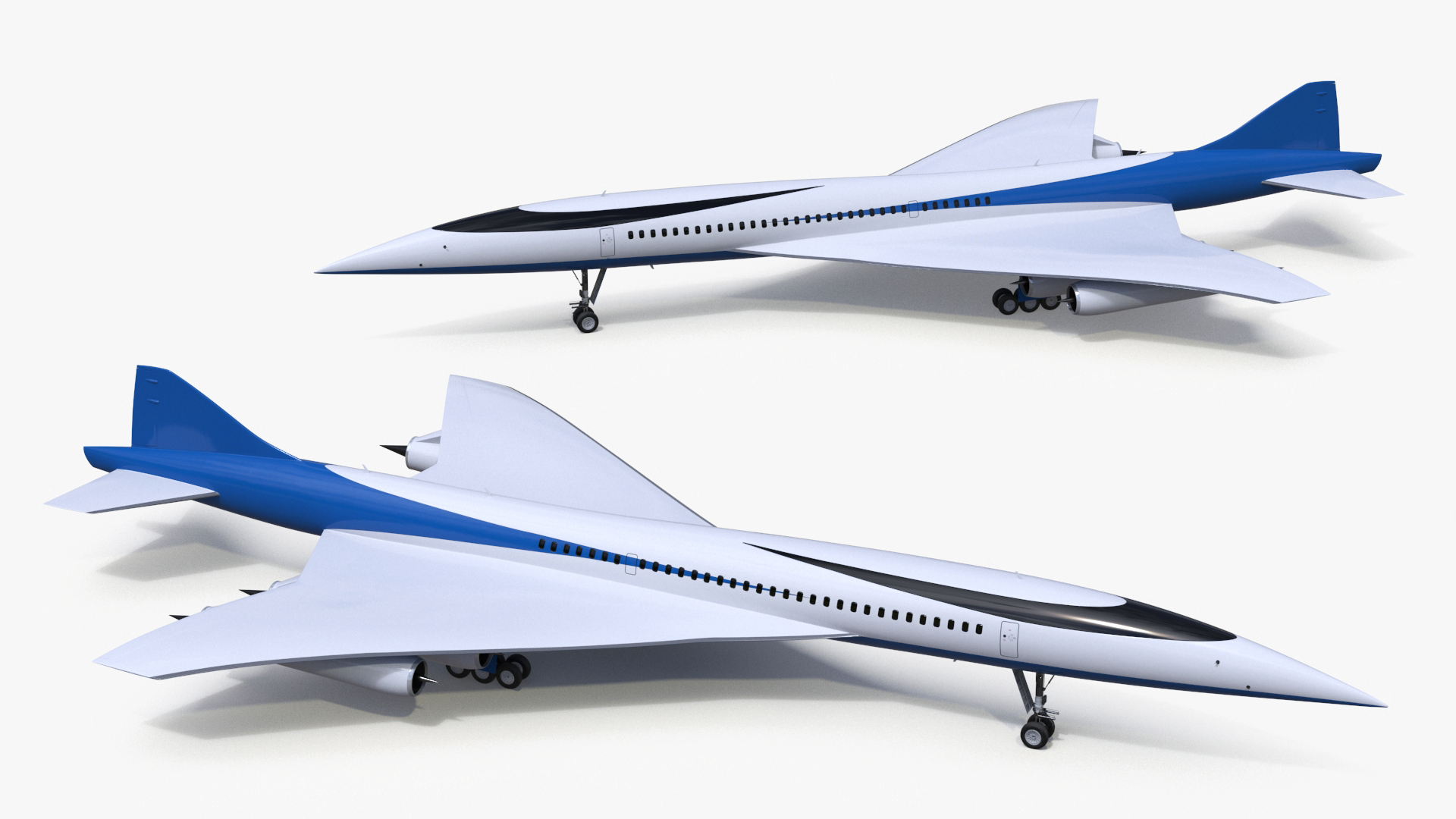 Supersonic Passenger Jet Generic Rigged 3D model