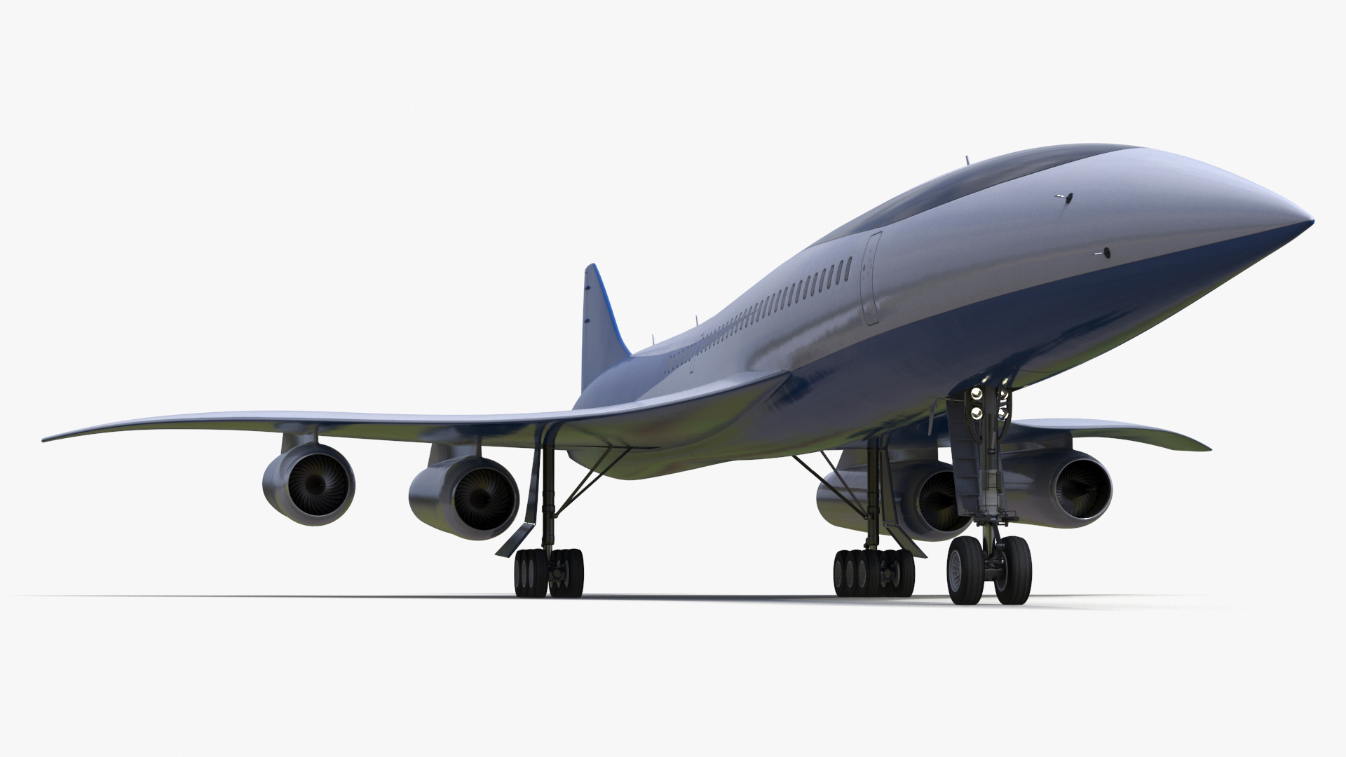 Supersonic Passenger Jet Generic Rigged 3D model