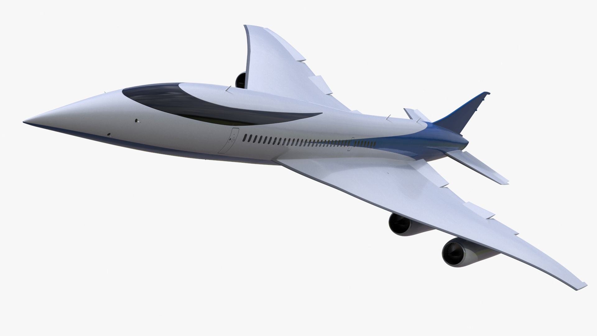 Supersonic Passenger Jet Generic Rigged 3D model