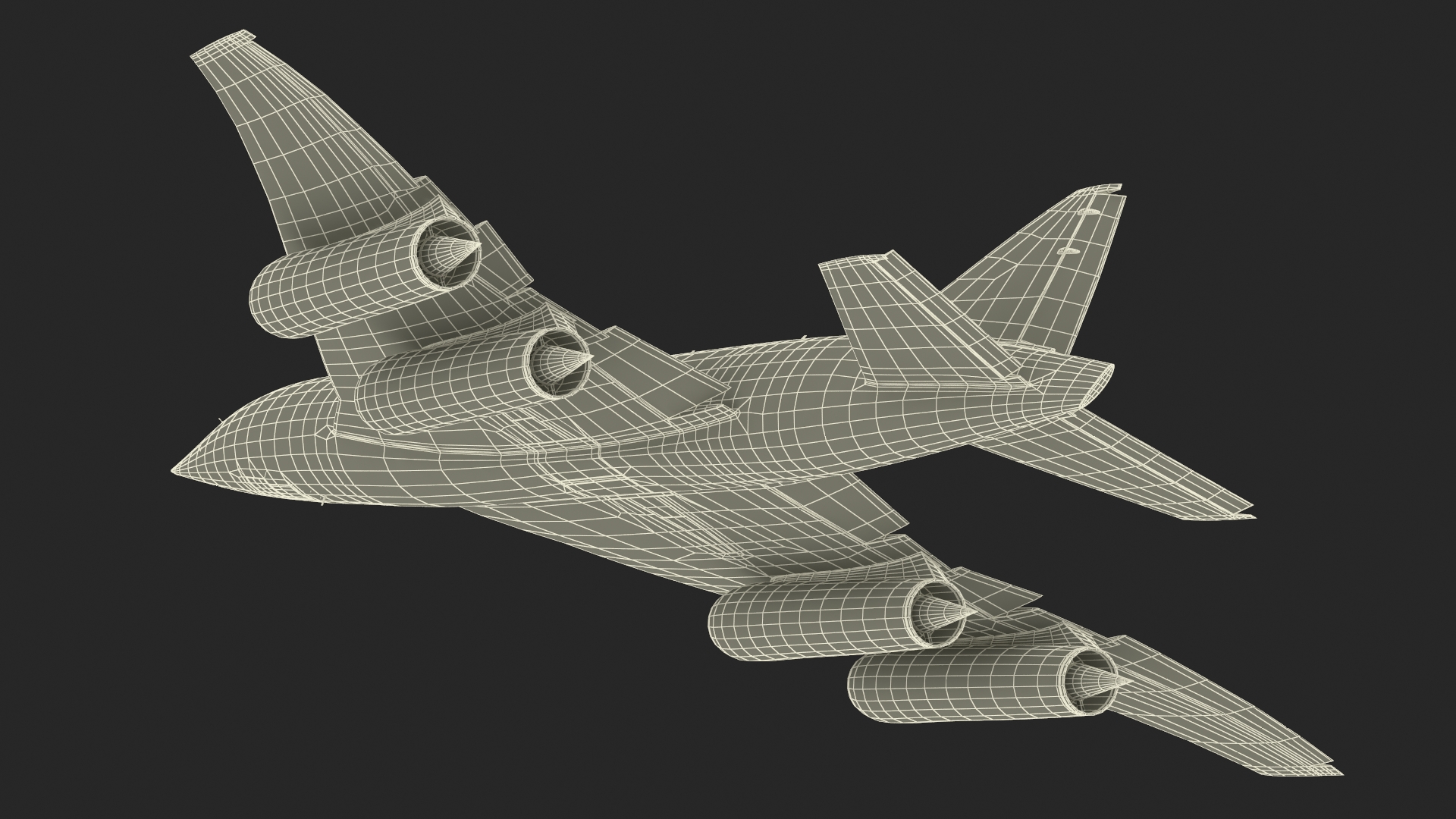 Supersonic Passenger Jet Generic Rigged 3D model