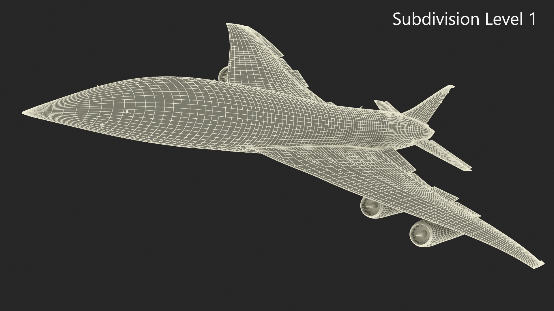 Supersonic Passenger Jet Generic Rigged 3D model