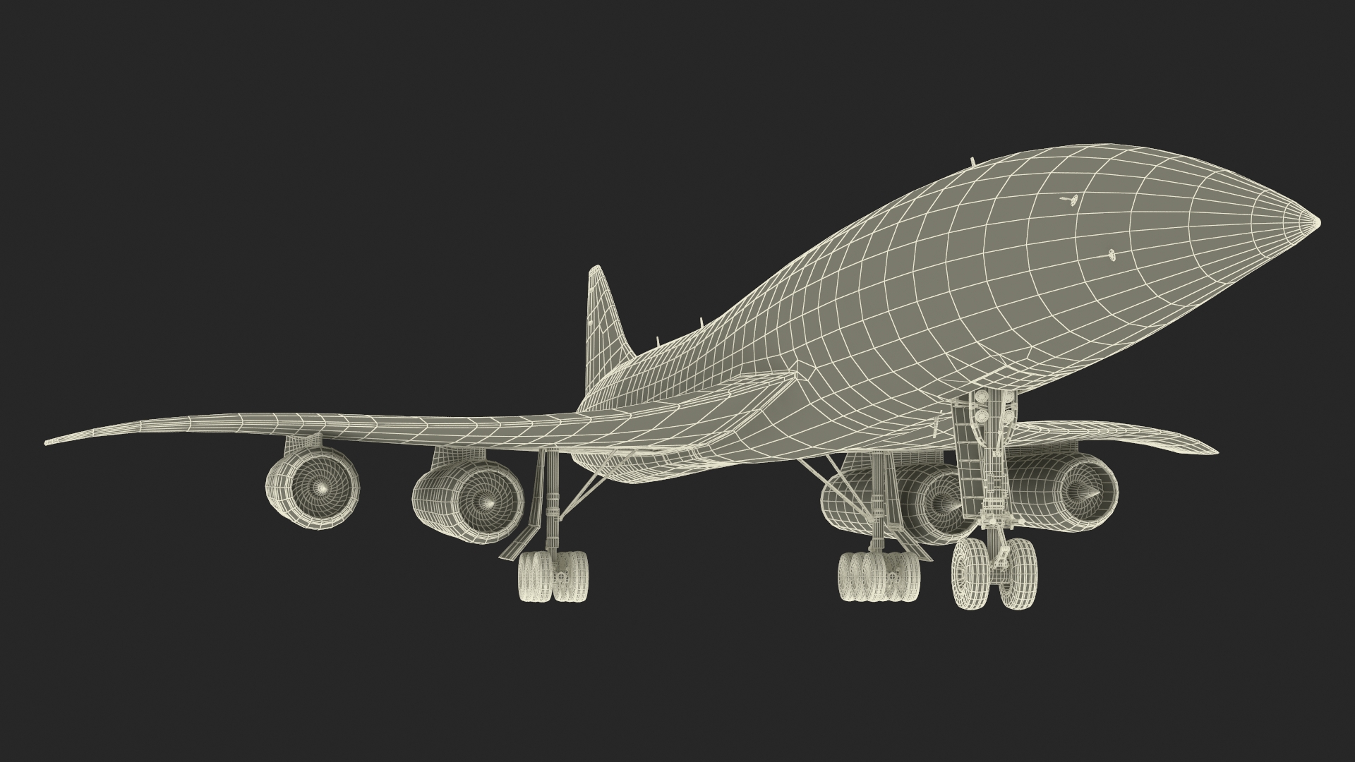 Supersonic Passenger Jet Generic Rigged 3D model