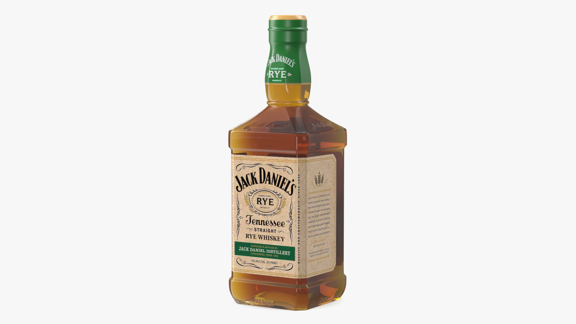 Jack Daniels Tennessee Rye Whiskey 3D model