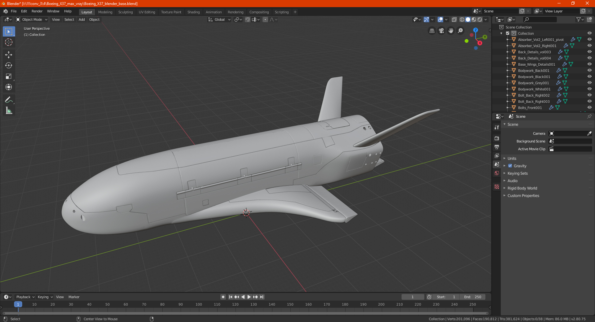 3D model Boeing X37