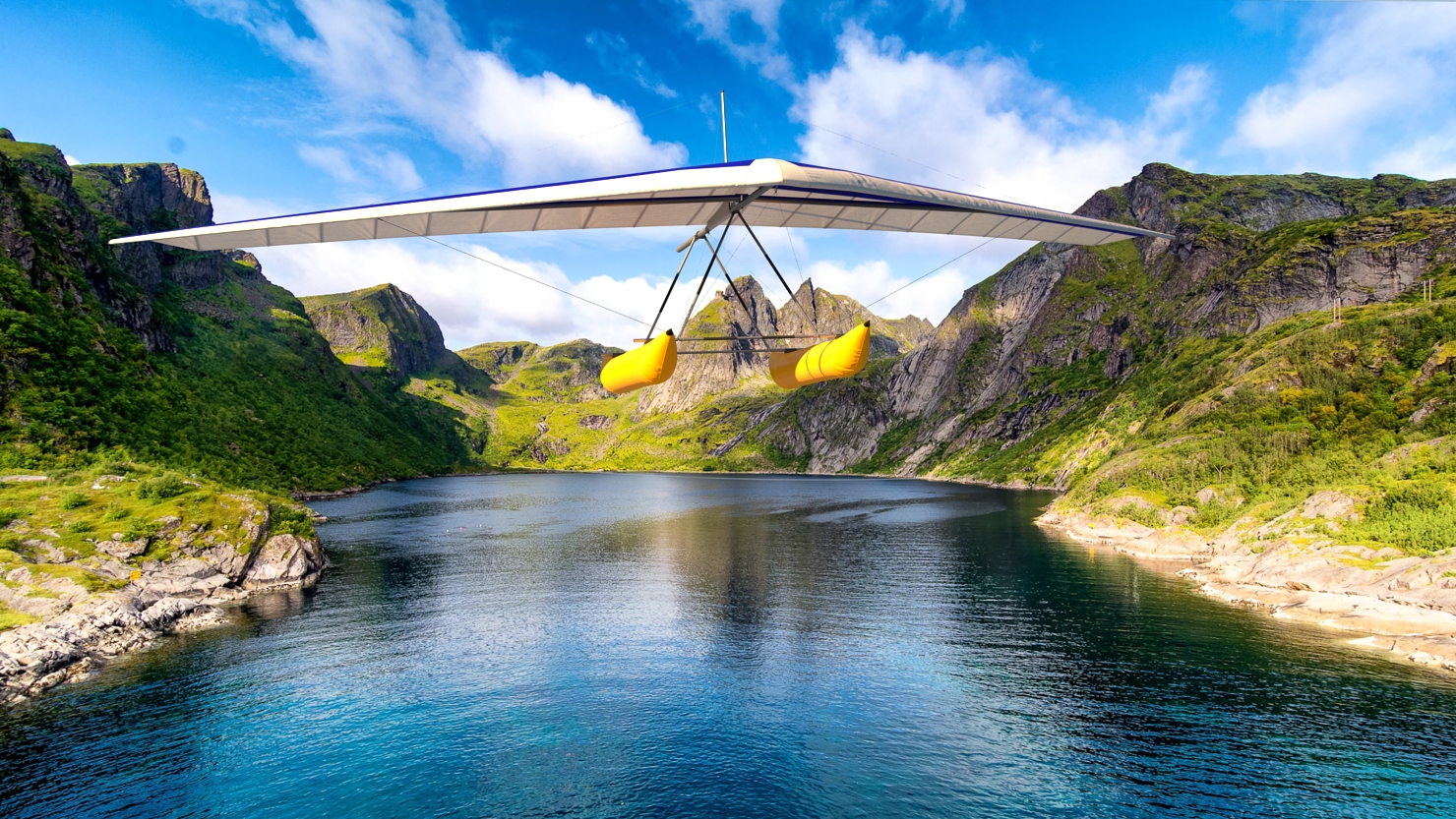 3D model Hang Glider with Inflatable Pontoon