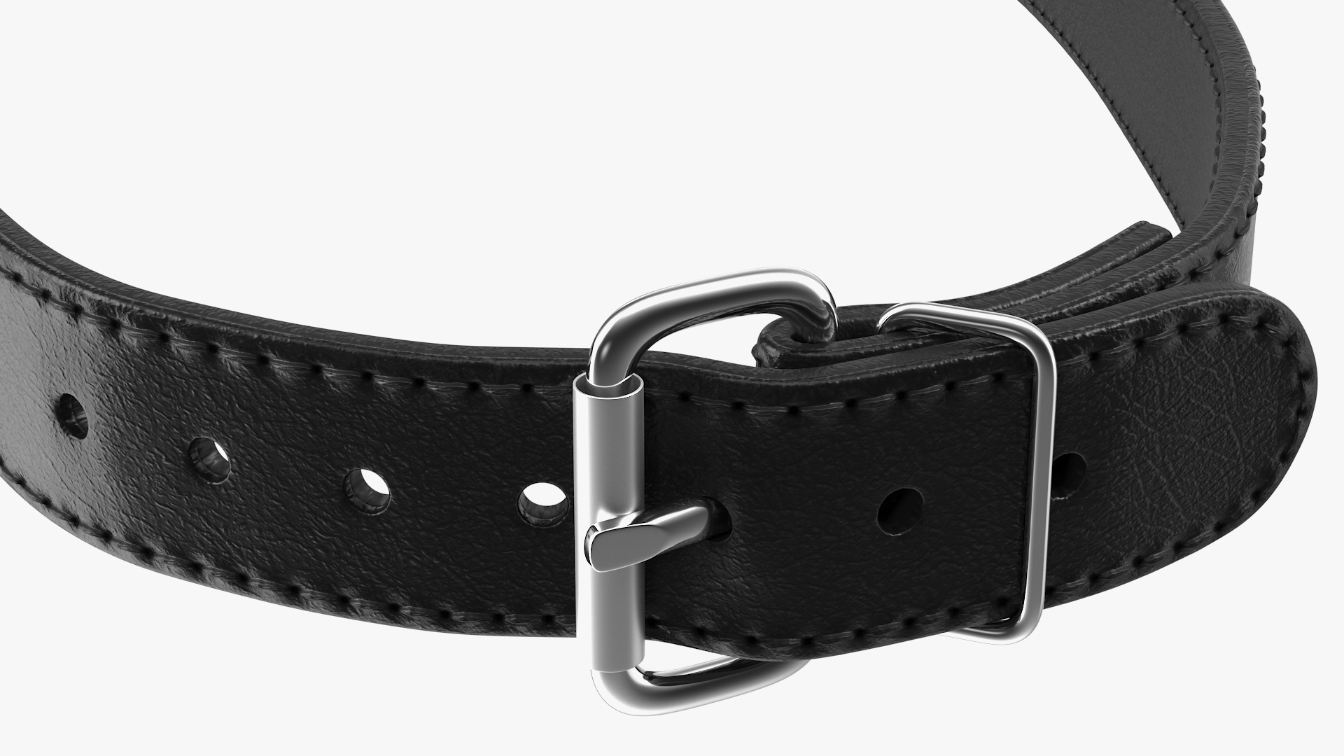 3D Leather Band Mouth Gag Black model