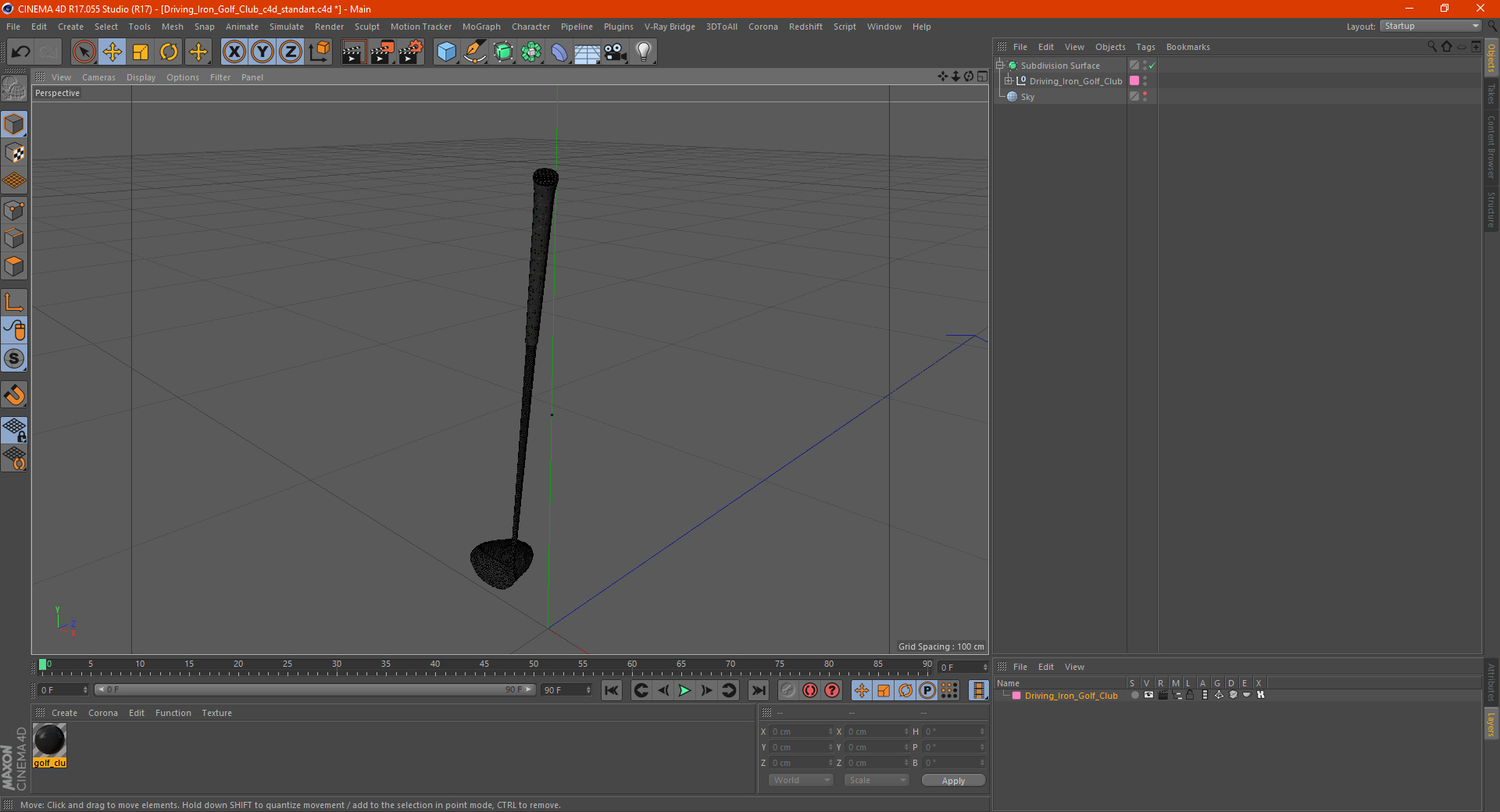 Driving Iron Golf Club 3D
