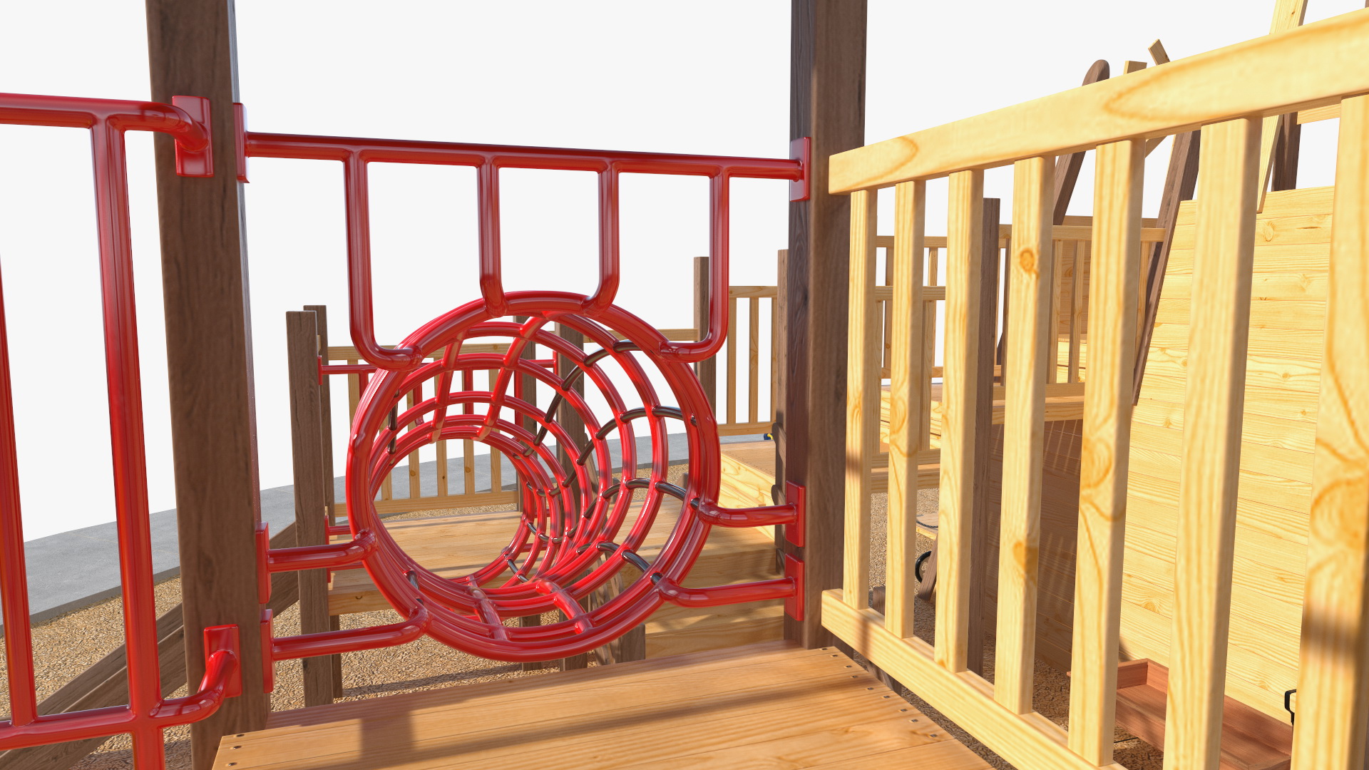 3D Equipped Childrens Wooden Playground