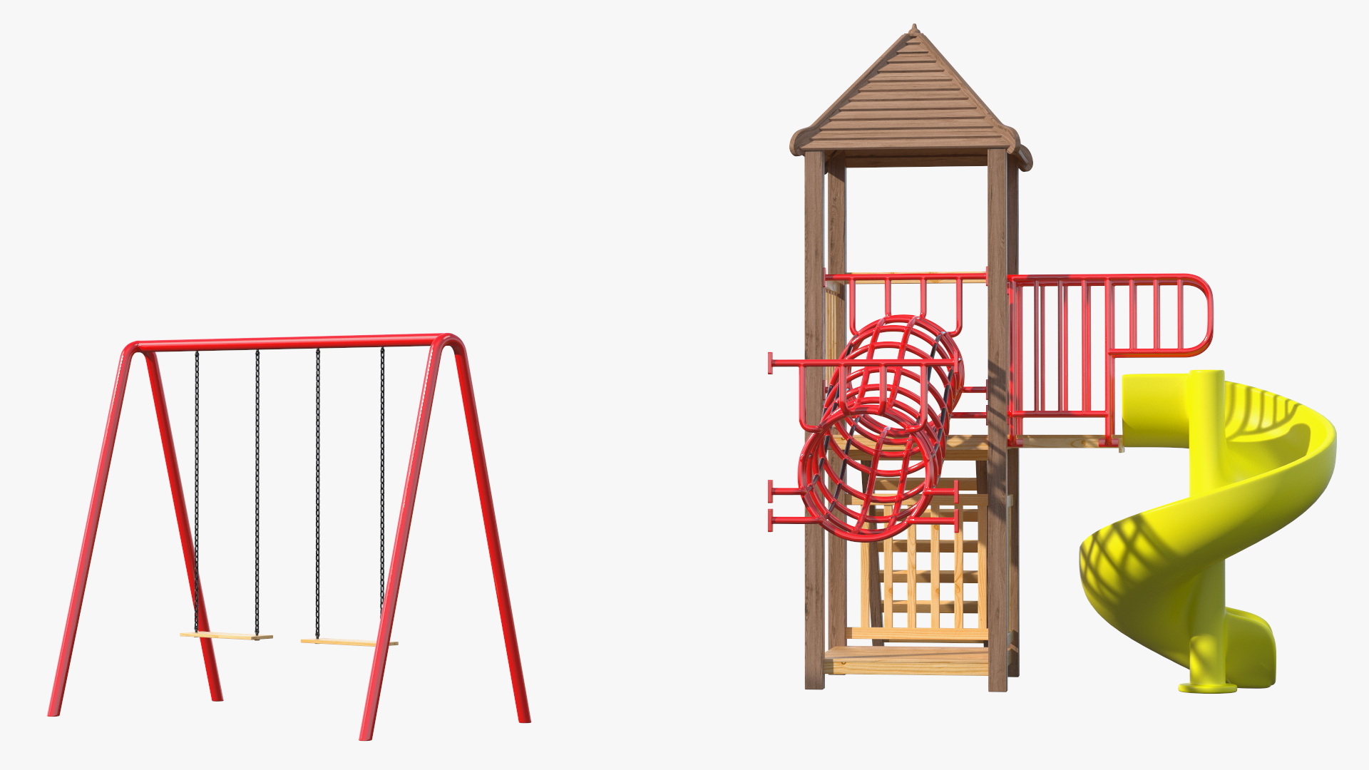 3D Equipped Childrens Wooden Playground