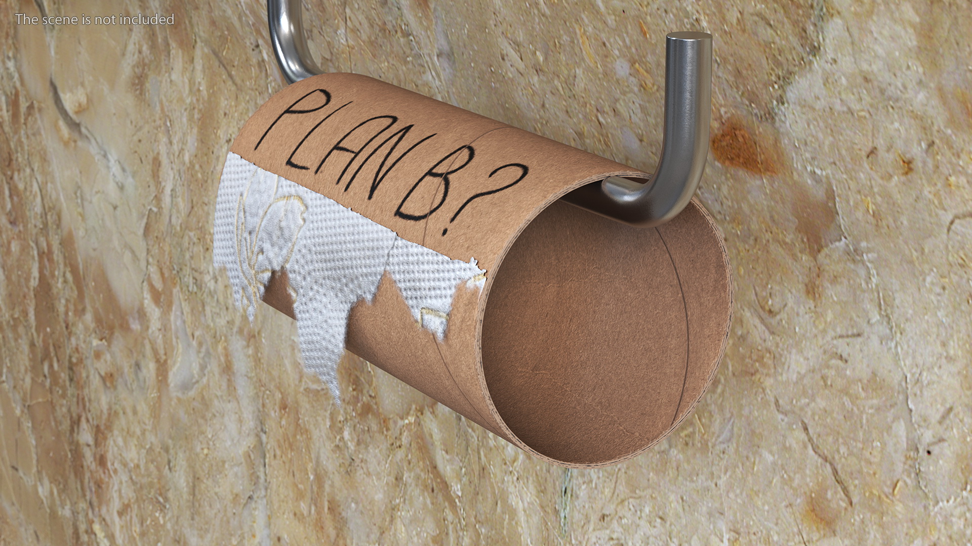 3D model No Toilet Paper Message Plan B