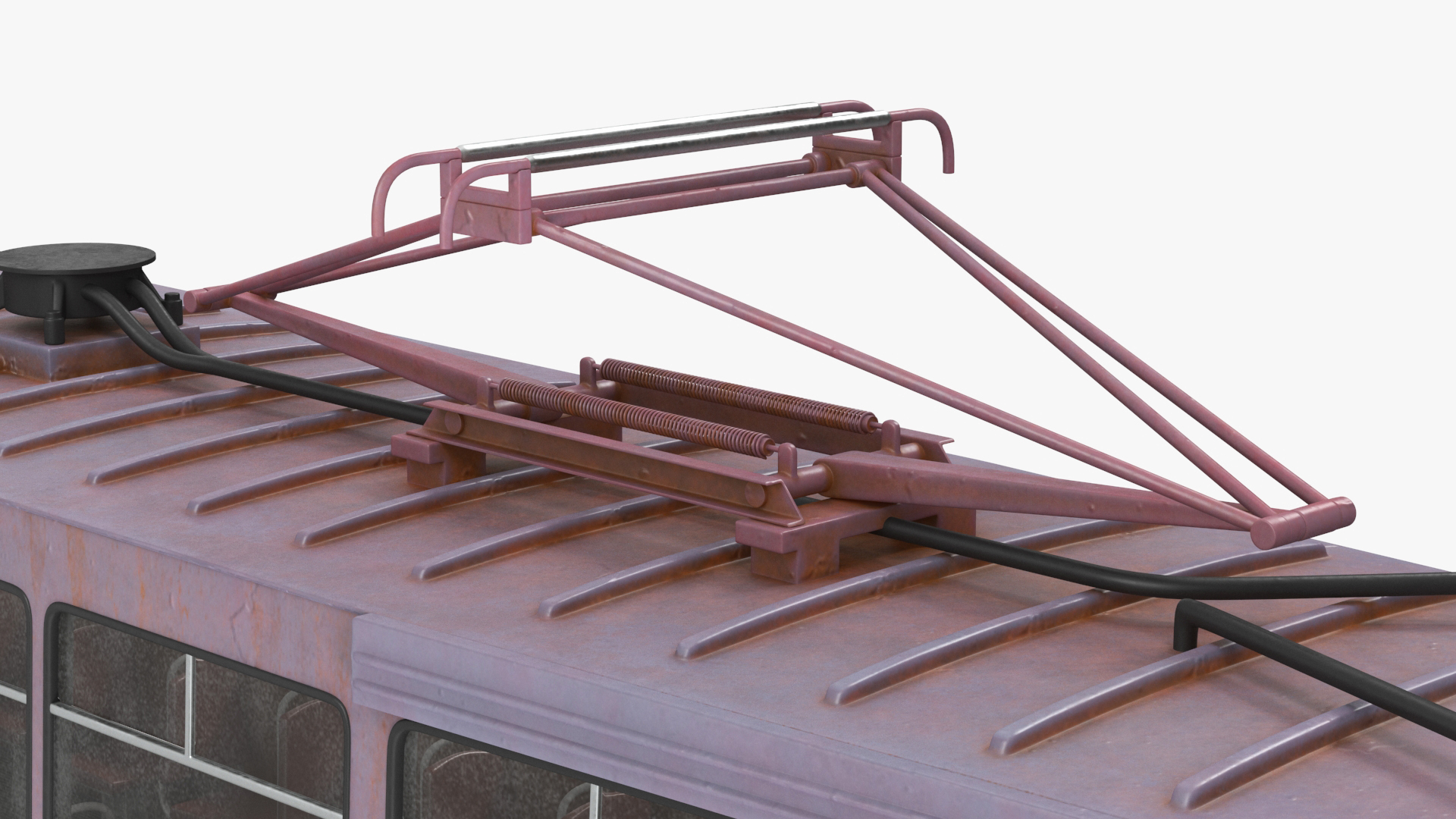 3D Retro Tram KTM-5 Old Rigged for Cinema 4D