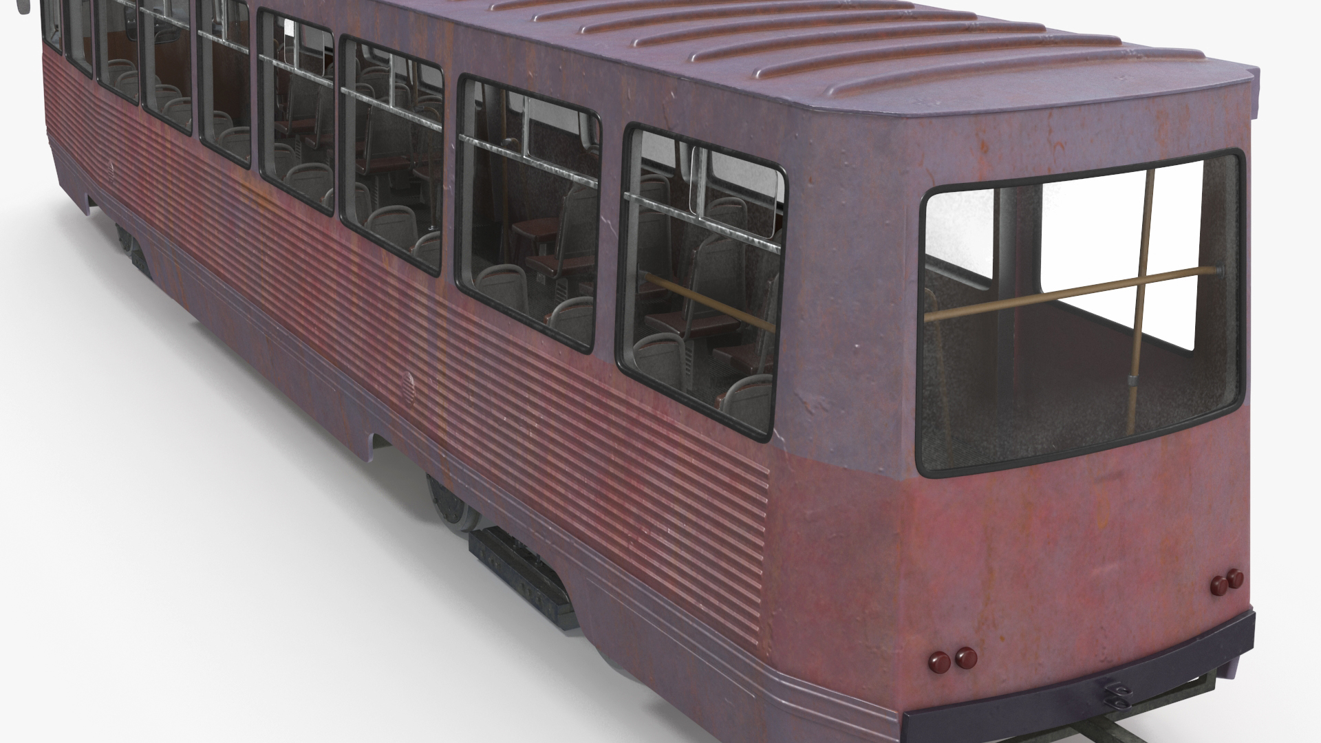 3D Retro Tram KTM-5 Old Rigged for Cinema 4D