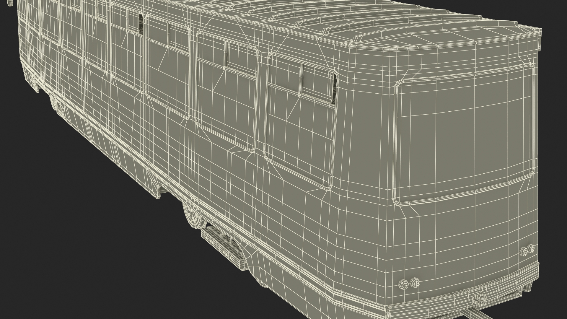 3D Retro Tram KTM-5 Old Rigged for Cinema 4D