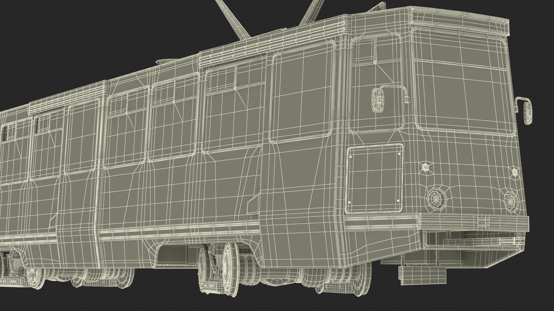 3D Retro Tram KTM-5 Old Rigged for Cinema 4D