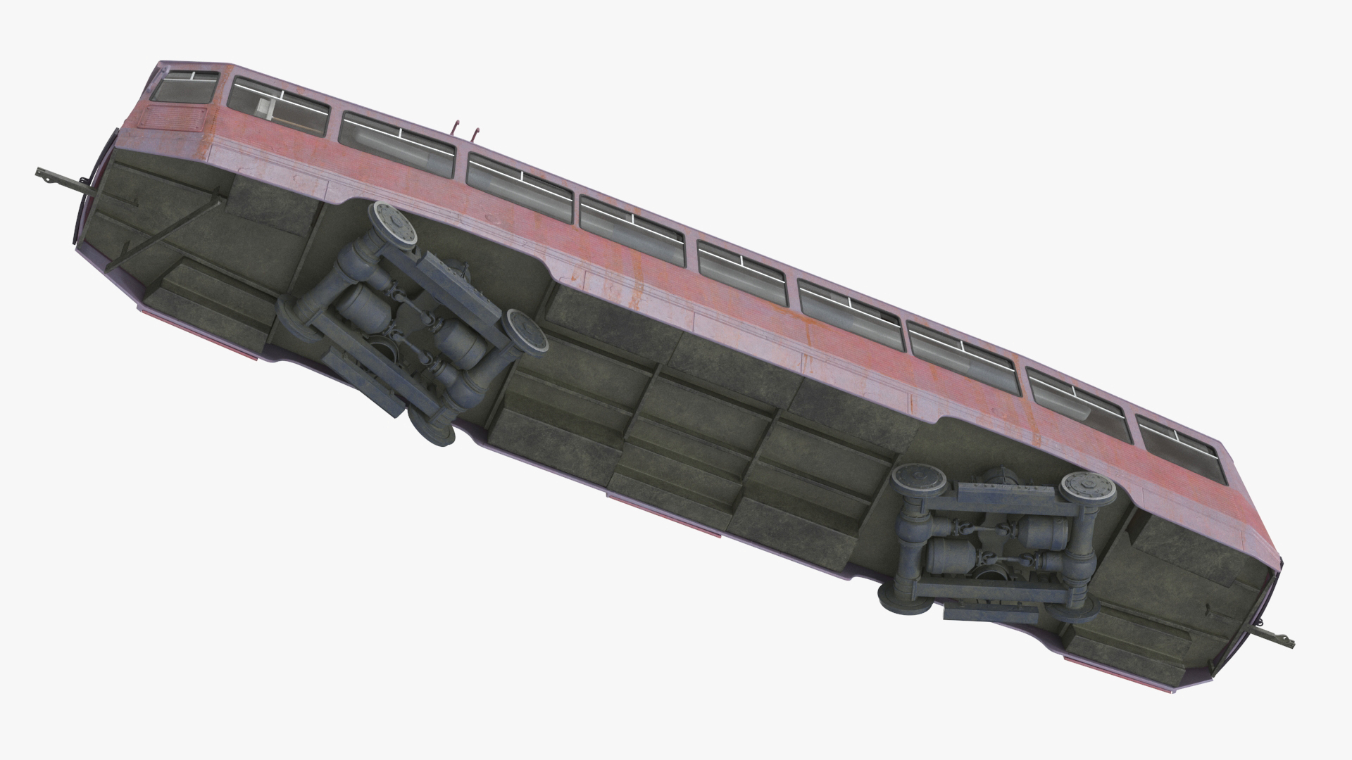 3D Retro Tram KTM-5 Old Rigged for Cinema 4D