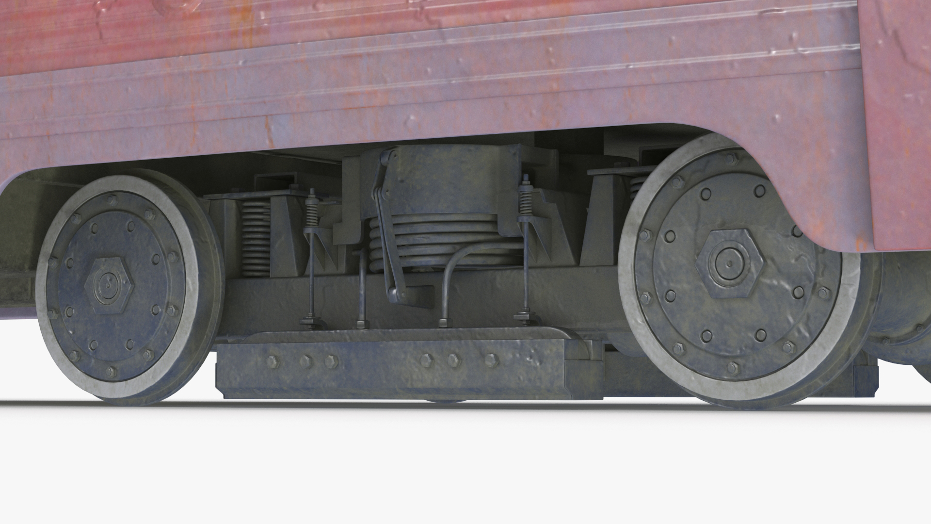 3D Retro Tram KTM-5 Old Rigged for Cinema 4D