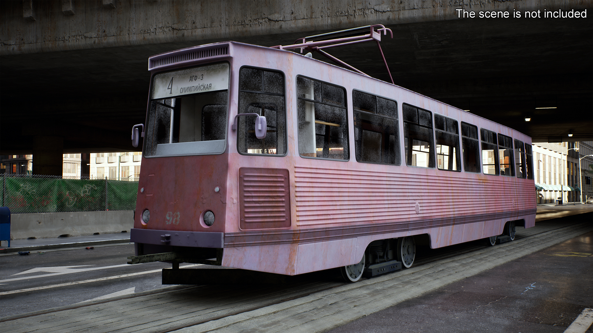 3D Retro Tram KTM-5 Old Rigged for Cinema 4D