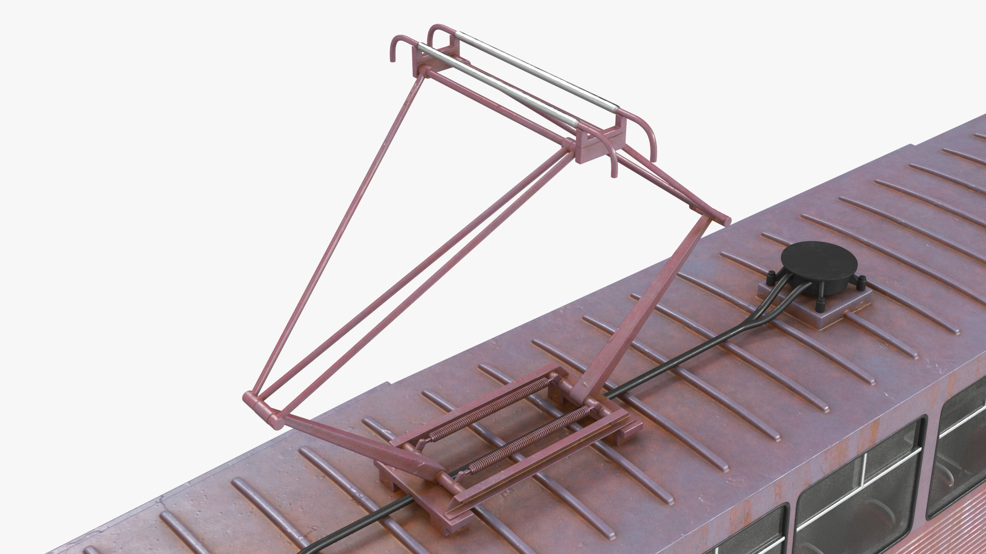 3D Retro Tram KTM-5 Old Rigged for Cinema 4D