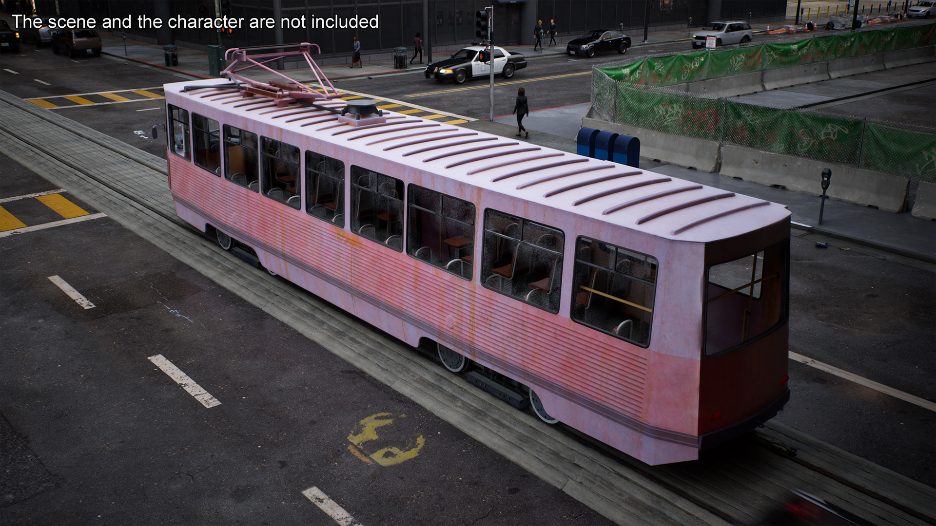 3D Retro Tram KTM-5 Old Rigged for Cinema 4D