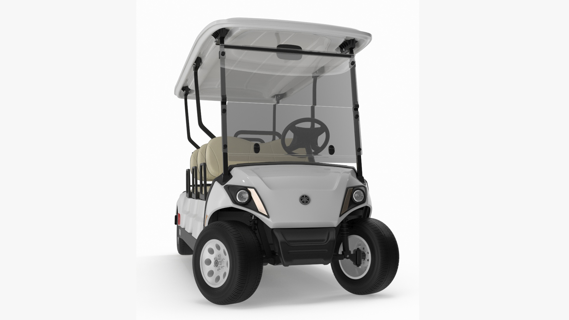 Six Seat Golf Electric Car Yamaha Rigged for Maya 3D model