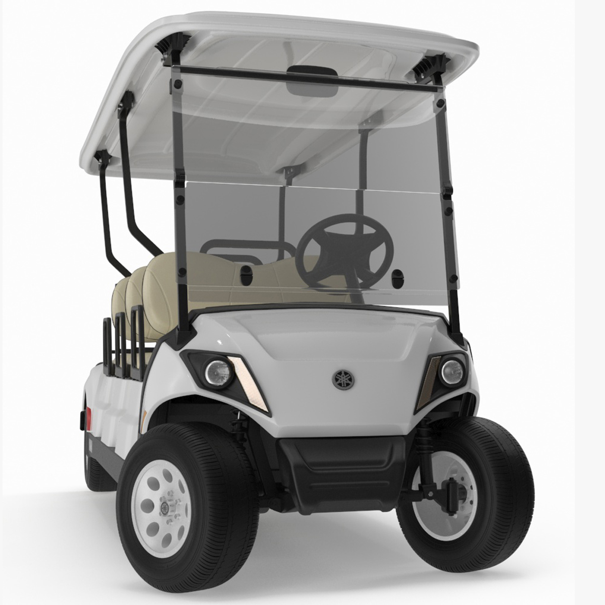 Six Seat Golf Electric Car Yamaha Rigged for Maya 3D model
