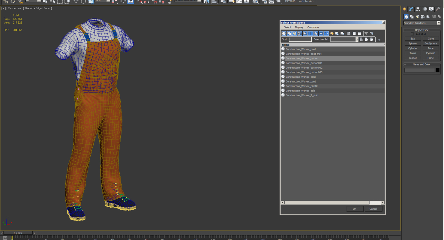 3D model Orange Waterproof Mens Work Uniform