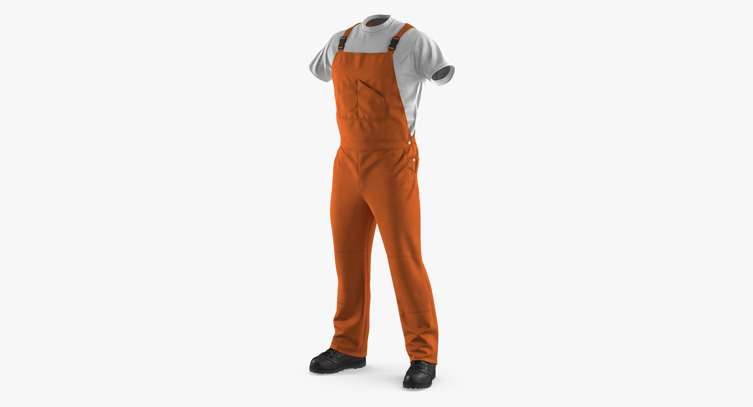 3D model Orange Waterproof Mens Work Uniform