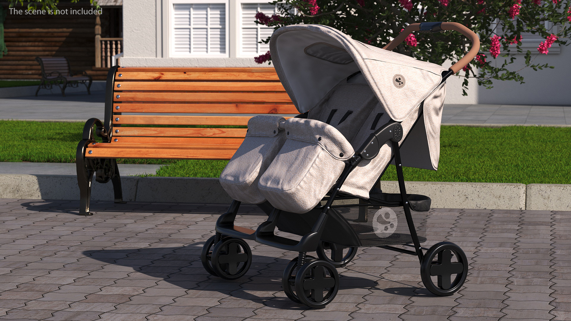 3D model Double Baby Stroller