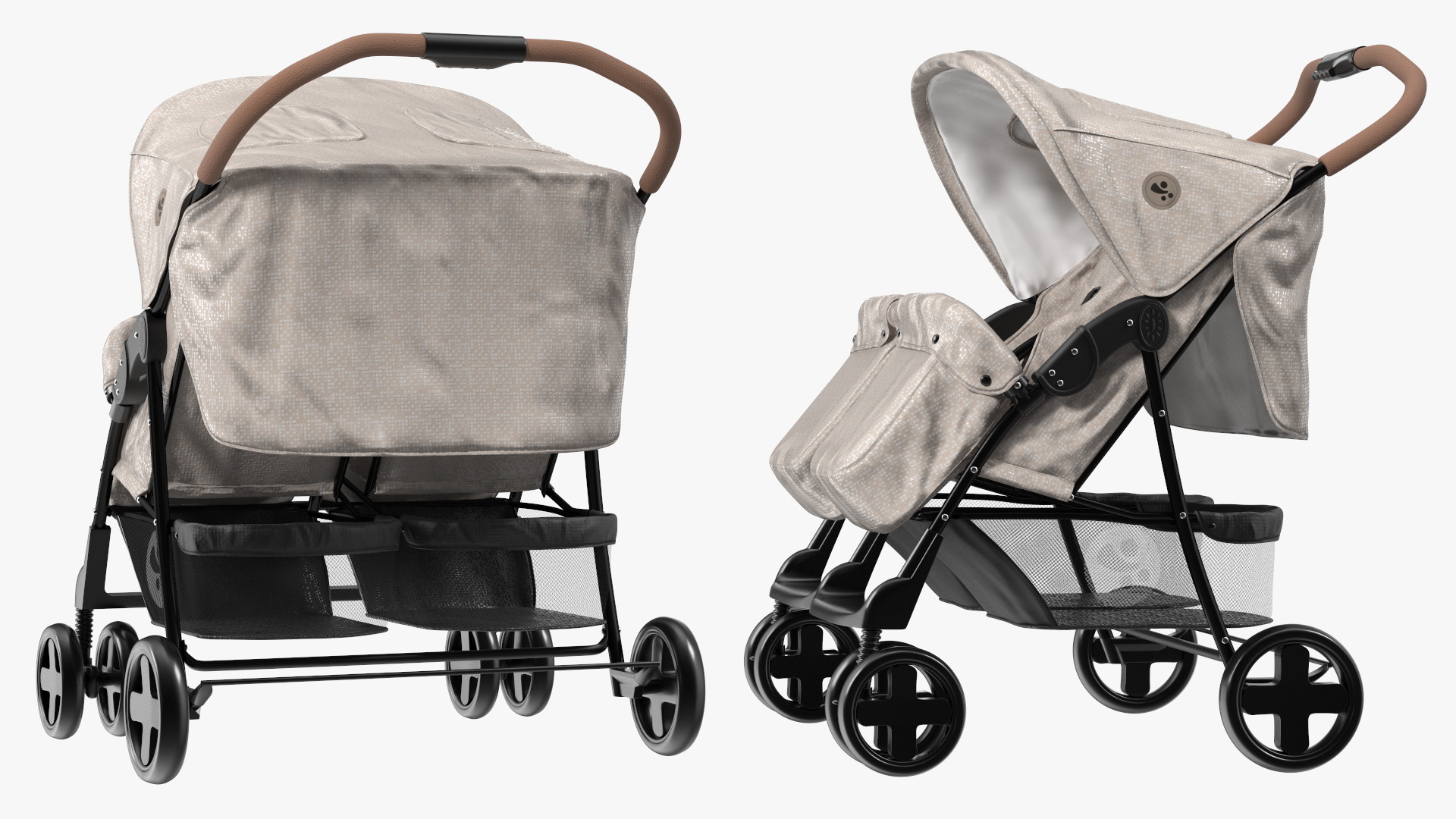 3D model Double Baby Stroller