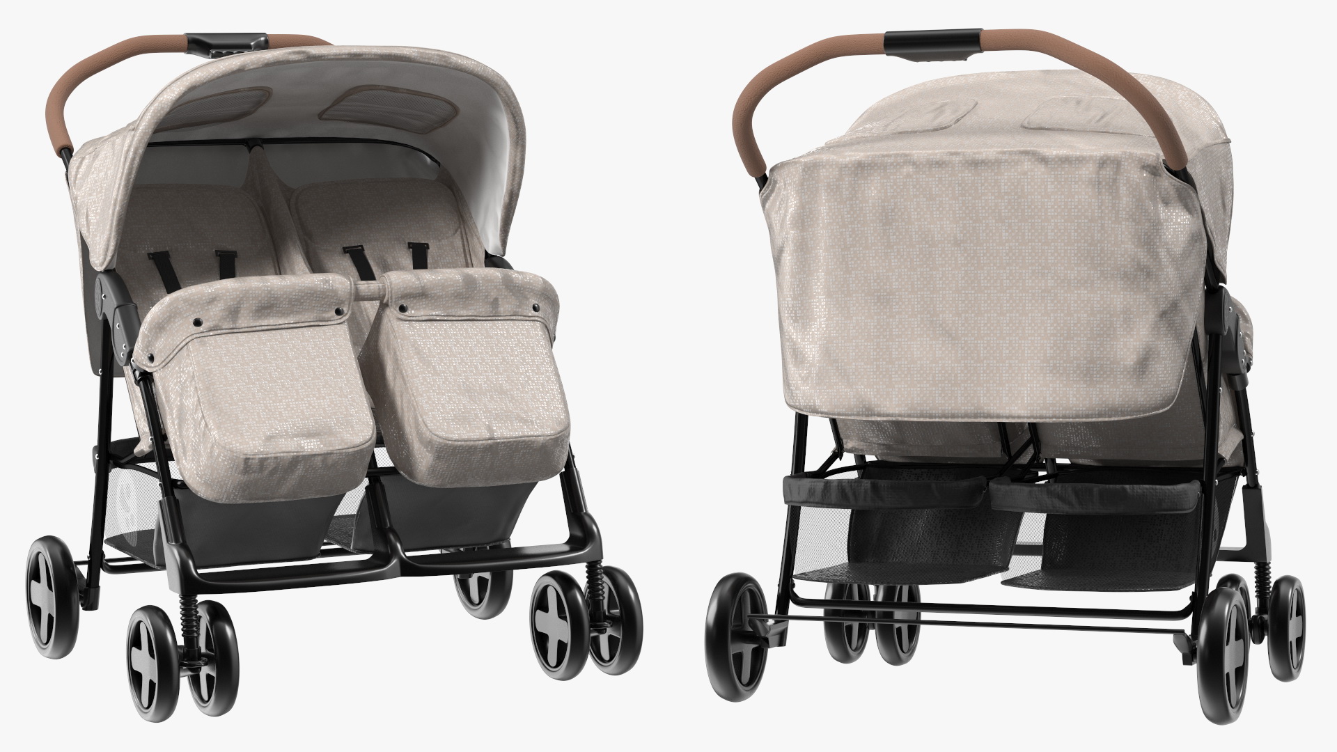3D model Double Baby Stroller
