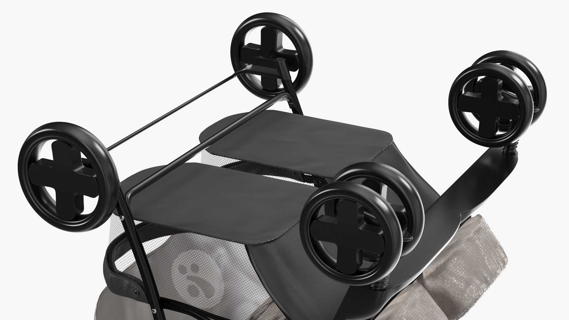 3D model Double Baby Stroller
