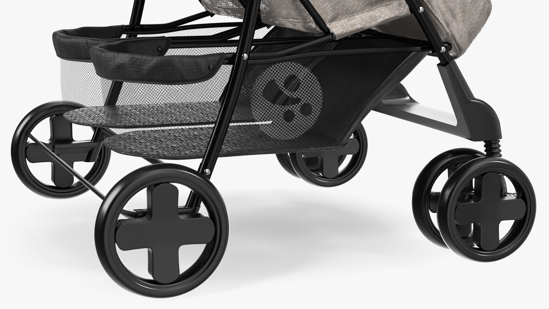 3D model Double Baby Stroller