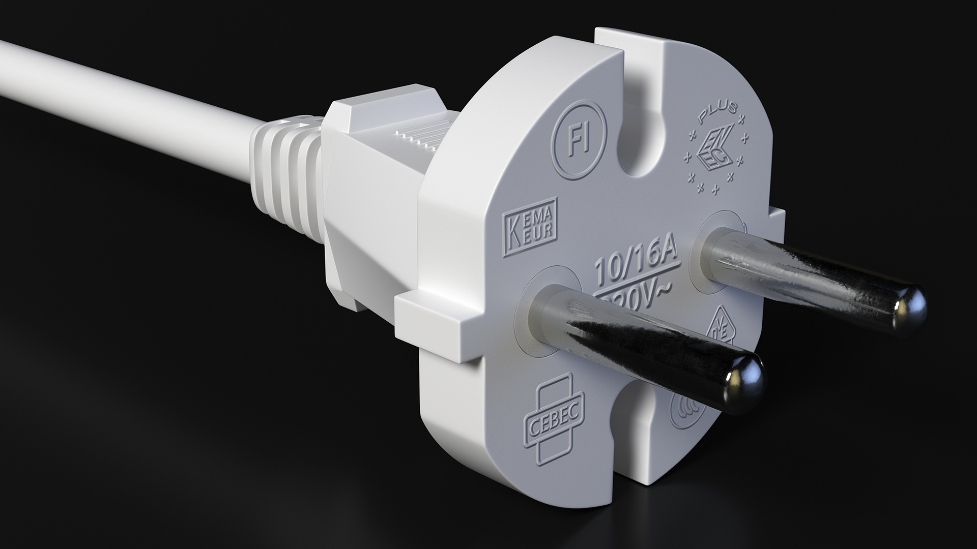 3D Europe Electric Plug Type E White model