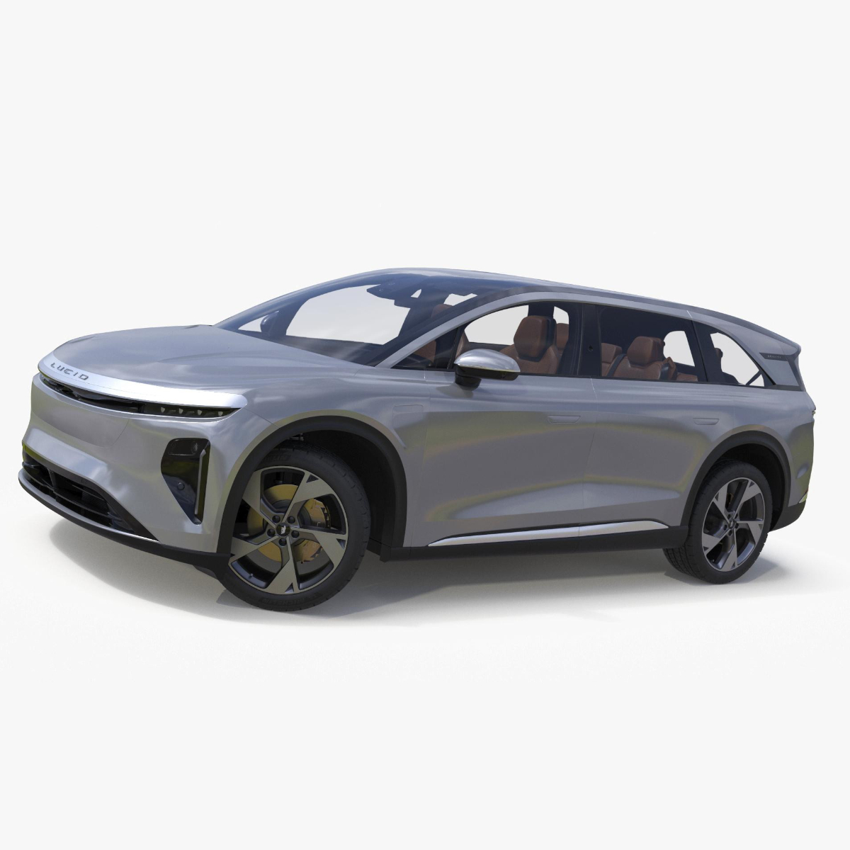 3D Lucid Gravity Electric Suv Gray with Lights Off Rigged for Cinema 4D model