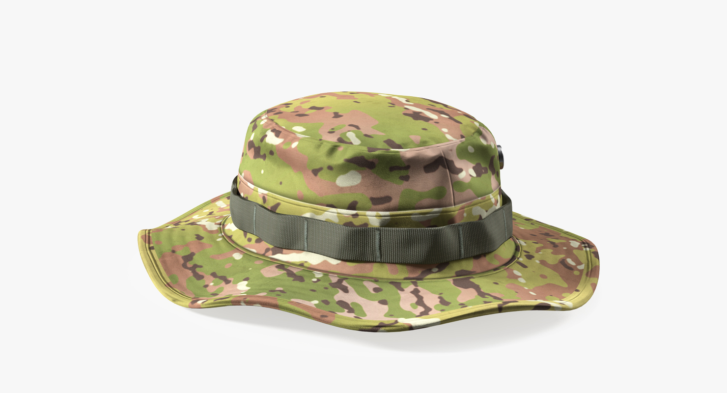 3D US Army Boonie Camo Hat model