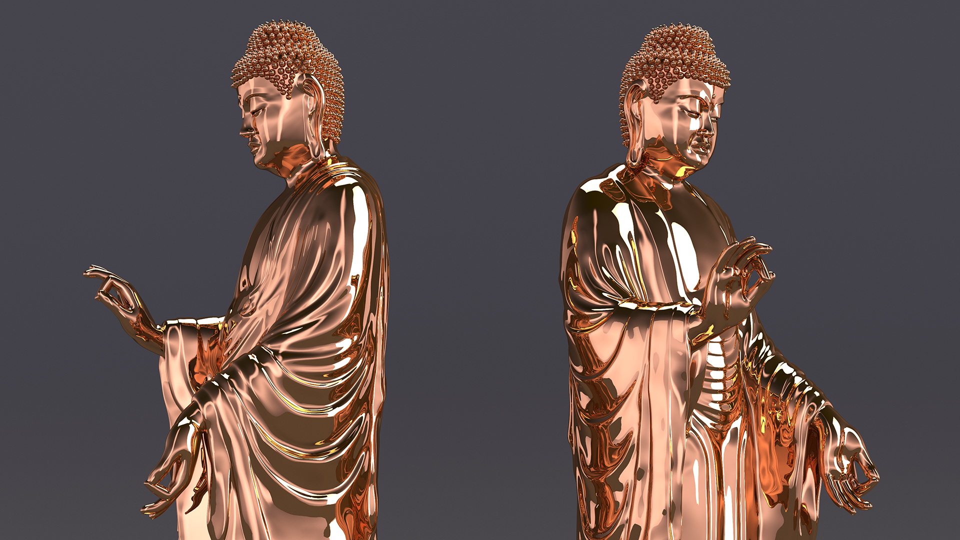 3D Buddha Small Golden Statue